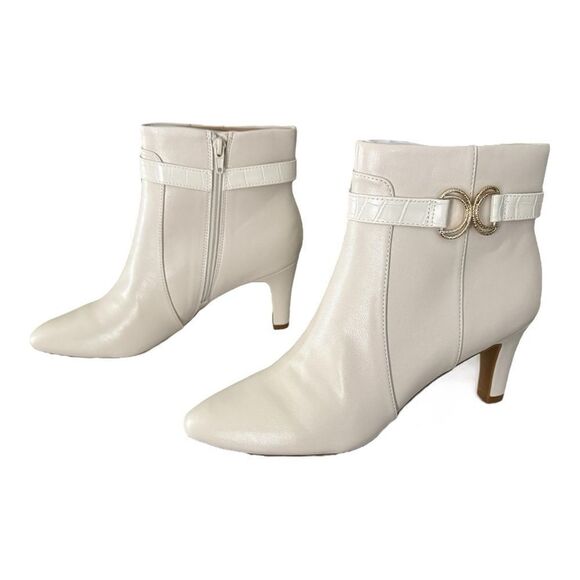 Life Stride Shoes - Life Stride Guild 2 Bone Cream Ankle Boots  Kitten Heel Women’s Size 11 M